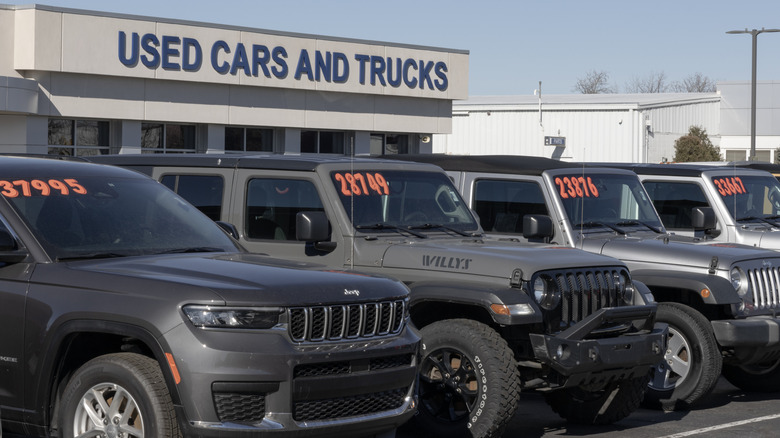 Ein Gebrauchtwagenpark voller Jeeps.