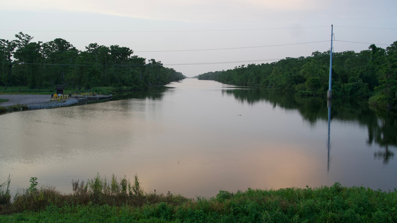 Bonnet Carré Spillway in der Nähe des Highway 61 in St. Charles Parish, Louisiana