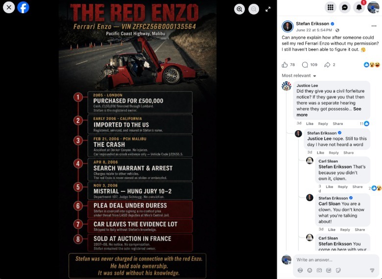 Screenshot eines Facebook-Beitrags