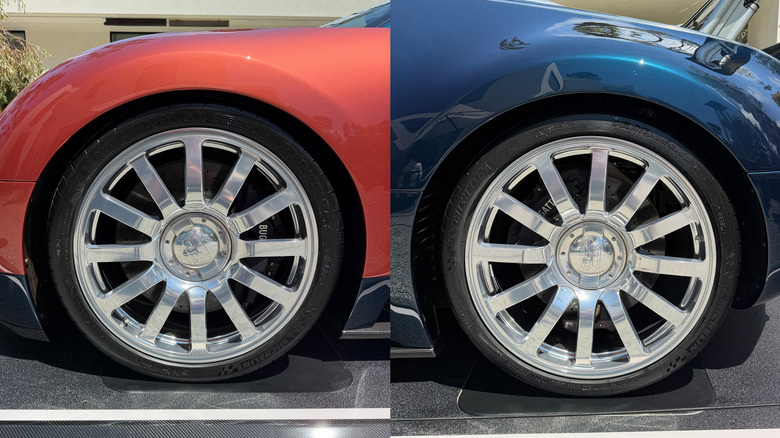 Neue Räder an einem Bugatti Veyron