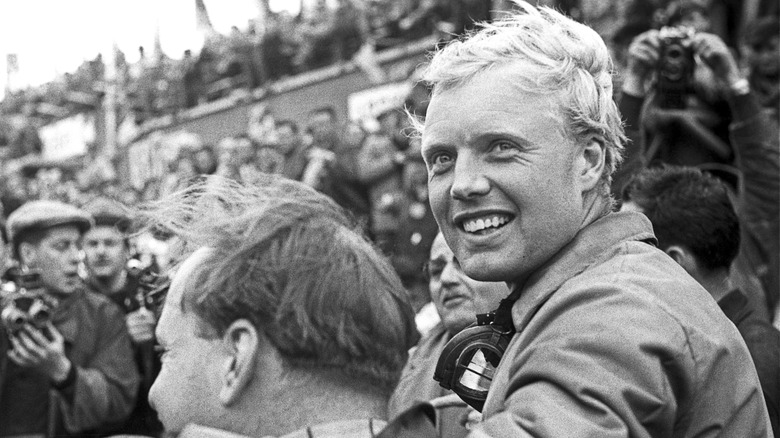 Mike Hawthorn, Ivor Bueb, 24 Stunden von Le Mans, Le Mans, 12. Juni 1955. Mike Hawthorn, glücklicher Sieger des tragischen Rennens von Le Mans 1955.
