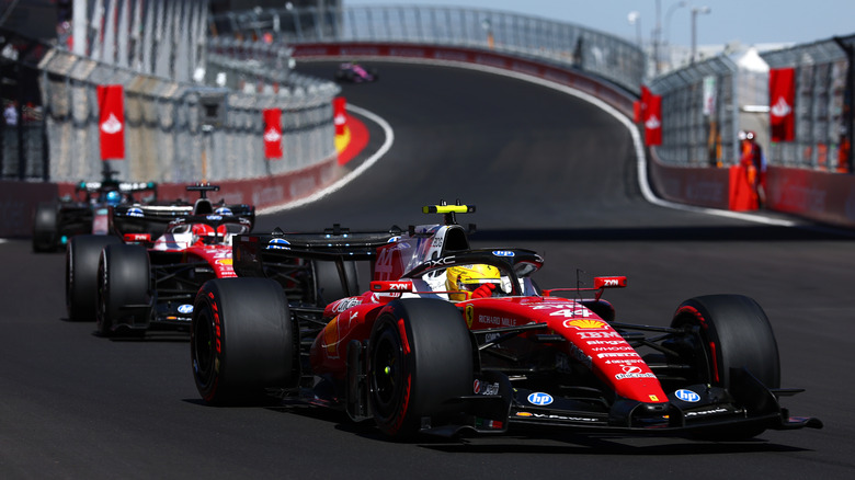 Lewis Hamilton aus Großbritannien fährt den (44) Scuderia Ferrari SF-26 auf der Strecke während des F1 Grand Prix von Spanien in Madring am 13. September 2026 in Madrid, Spanien.