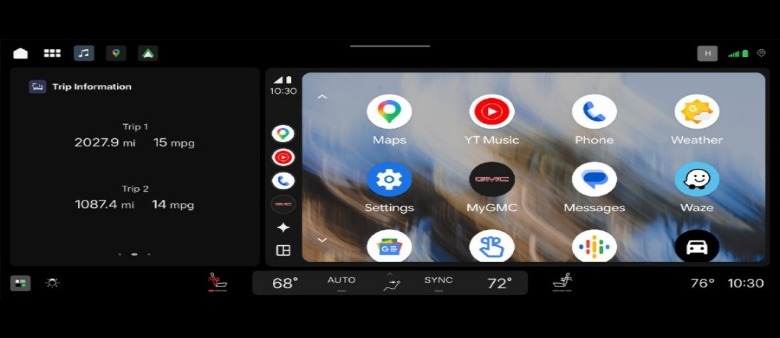 Screenshot von Android Auto, das auf dem neuen Infotainmentsystem von GM läuft.