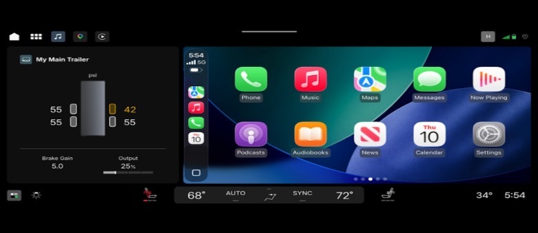 Screenshot von Apple CarPlay im neuen Infotainmentsystem von GM.