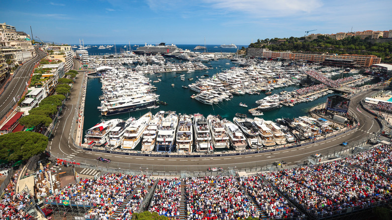 Eine Luftaufnahme des Rennens und des Hafens von Monaco während des F1 Grand Prix von Monaco auf dem Circuit de Monaco am 7. Juni 2026 in Monte-Carlo, Monaco.