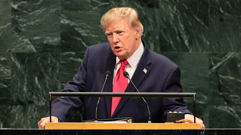 US-Präsident Donald Trump spricht während der 81. Sitzung der Generalversammlung der Vereinten Nationen (UN) am 22. September 2026 im UN-Hauptquartier in New York City.