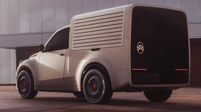 Hintere 3/4-Ansicht des Citroën 2CV Fourgonnette-Konzepts